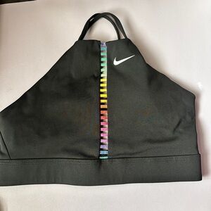 Nike Black Sports Bra with Colorful Stripe